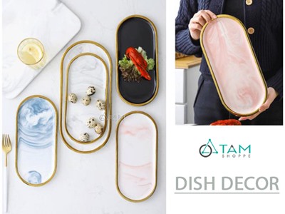 Dĩa gốm cao cấp hình chữ nhật bo tròn nhiều màu CE-DIA-01